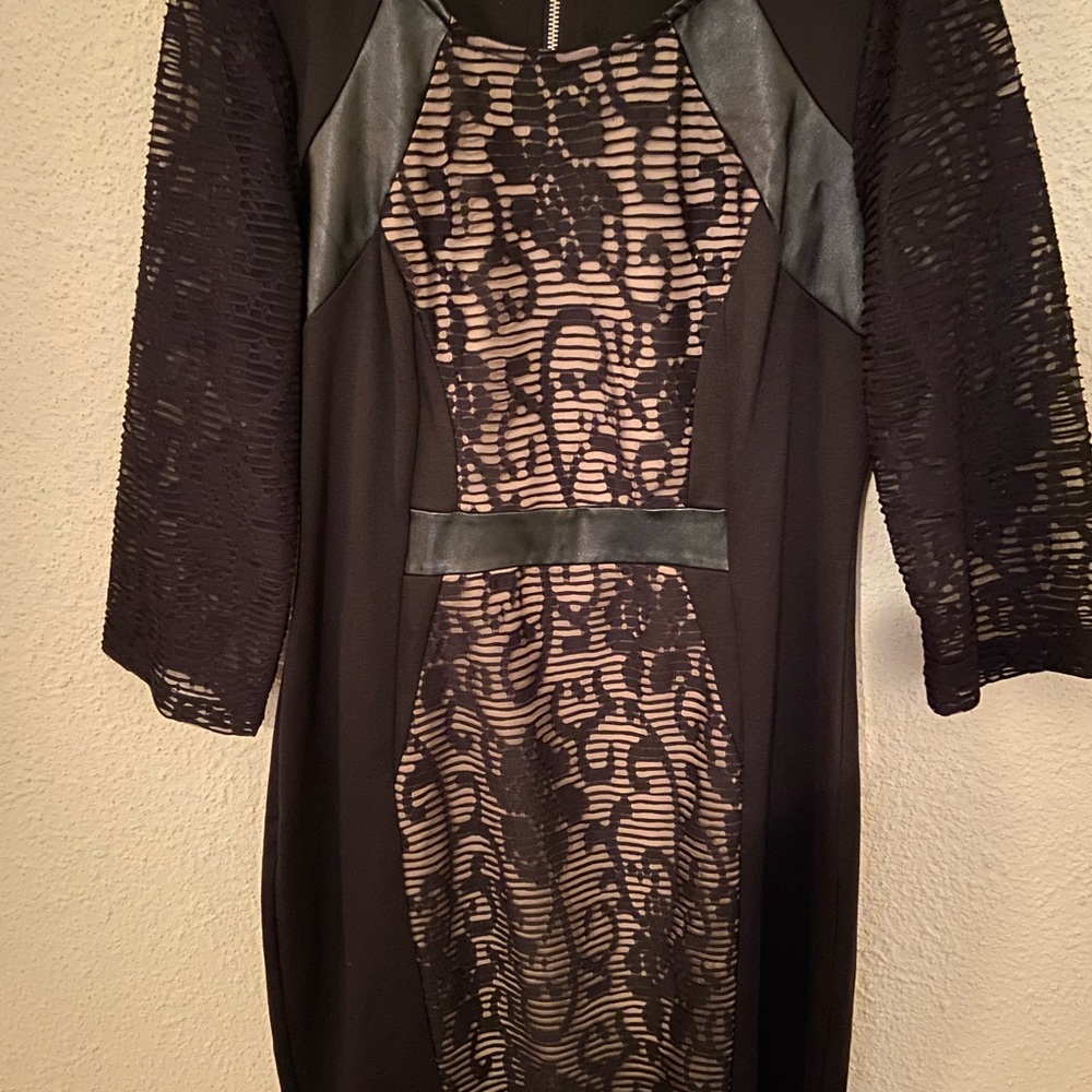 Black faux leather dress